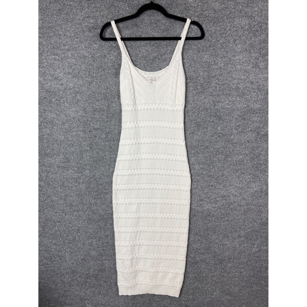 Free People‎ Seven Wonders White Knit Cable Knit Bodycon Mini Dress Small